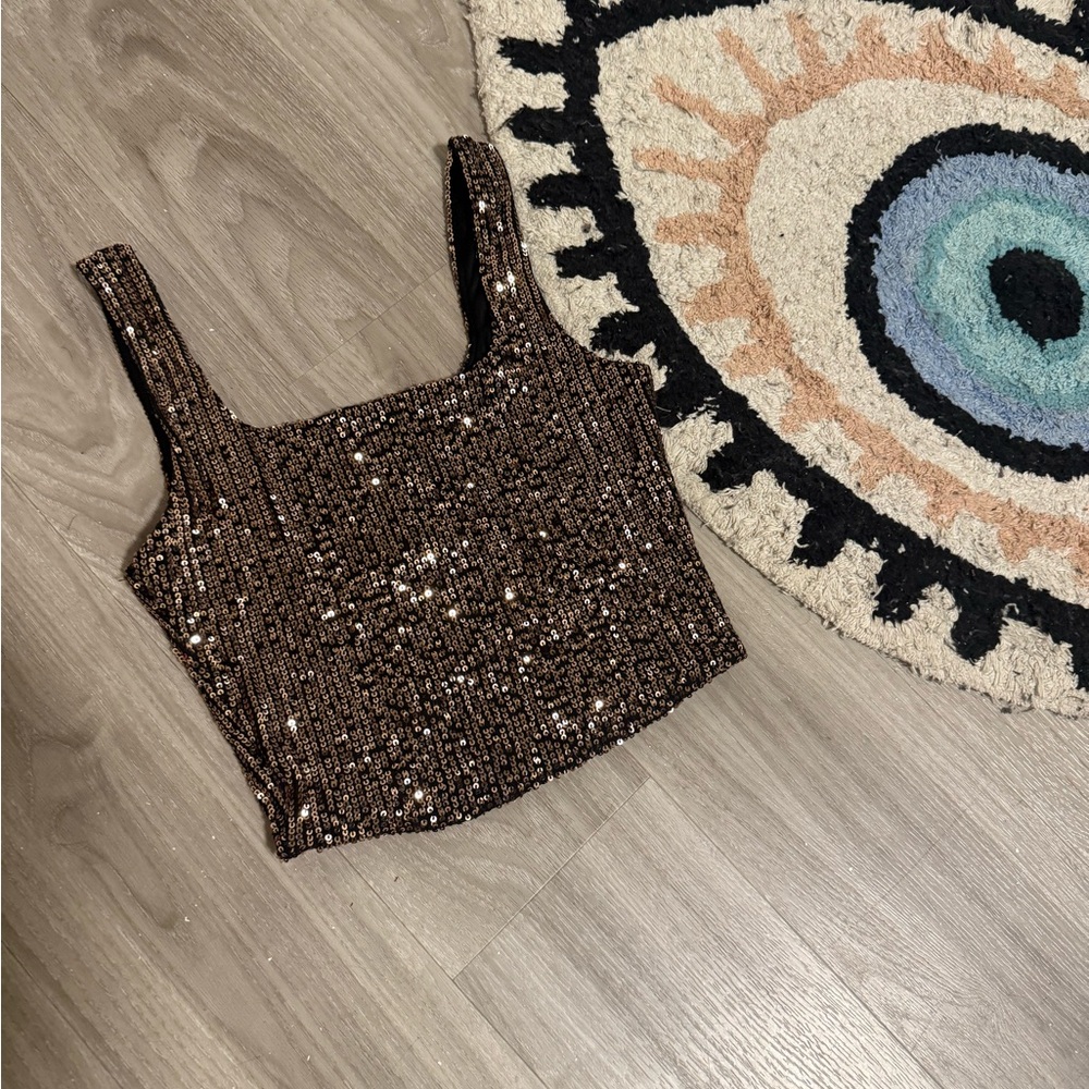 Sequin Brown Women's Top
